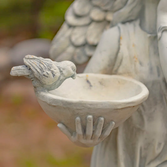 Angel with Birdbath Magnesium Garden Statue