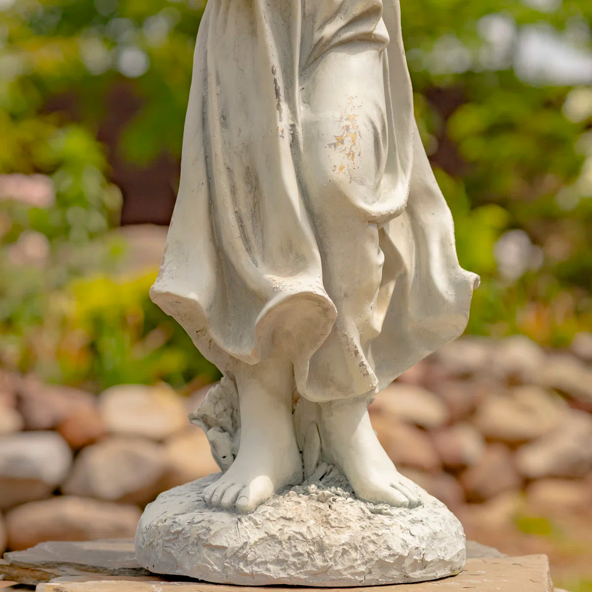 Angel with Birdbath Magnesium Garden Statue