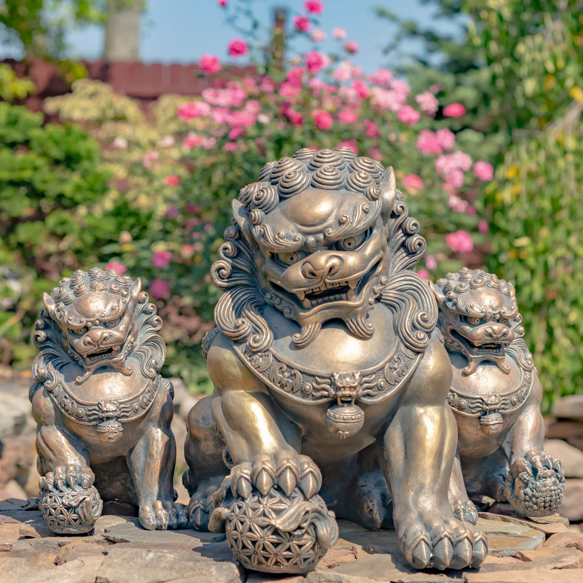 Stanleigh Lion Weather Resistant Magnesium Garden Statue (Set of 2)